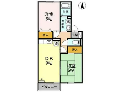 高松琴平電気鉄道琴平線 琴電琴平駅 徒歩34分 2階建 築17年(2DK/2階)の間取り写真