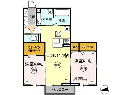 高松琴平電気鉄道琴平線 瓦町駅 徒歩5分 3階建 新築(2LDK/1階)の間取り写真