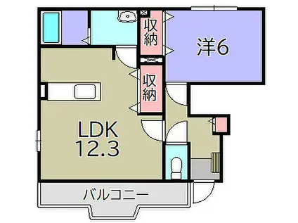 オースピシャスプレイシスI(1LDK/1階)の間取り写真