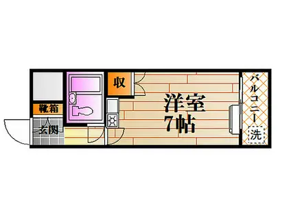 JR可部線 中島駅(広島) 徒歩11分 7階建 築36年(ワンルーム/5階)の間取り写真