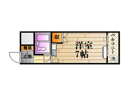 JR可部線 中島駅(広島) 徒歩11分 7階建 築36年(ワンルーム/3階)の間取り写真
