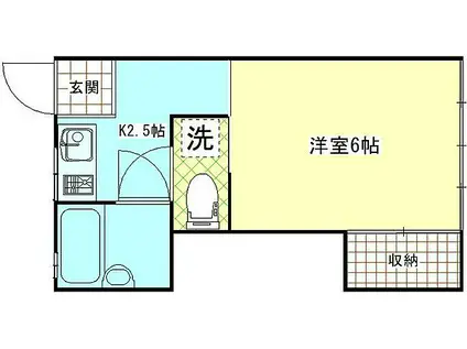 メゾン汐入(1K/2階)の間取り写真