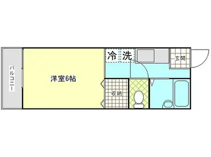 サンハイツ柴田(ワンルーム/2階)の間取り写真