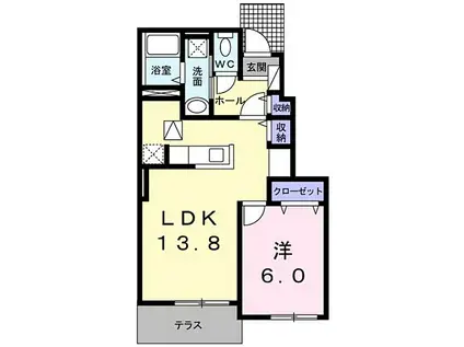 シャルマンIII(1LDK/1階)の間取り写真