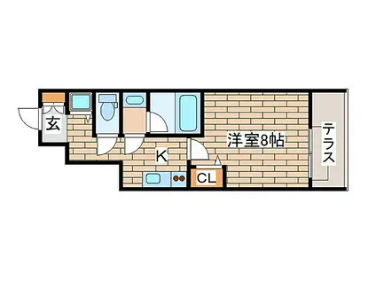 ラフィーネ神戸 ノース WING(1K/1階)の間取り写真