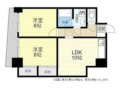 日宝グランディ新町(2LDK/6階)の間取り写真