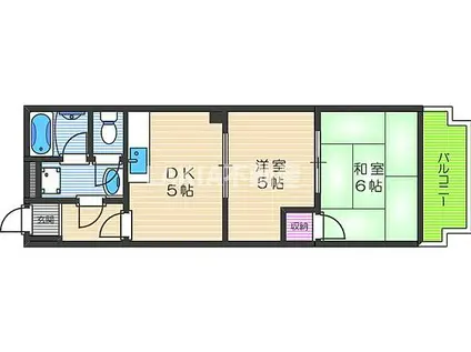尚栄ドムス(2DK/3階)の間取り写真