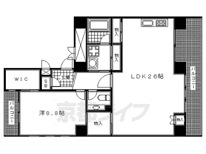 I-ARTS七条大宮(1LDK/7階)の間取り写真