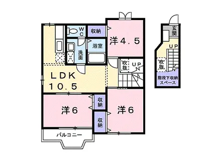 JR小野田線 妻崎駅 徒歩21分 2階建 築24年(3LDK/2階)の間取り写真