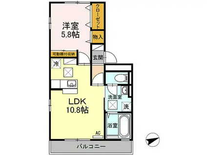 チューリップ(1LDK/2階)の間取り写真