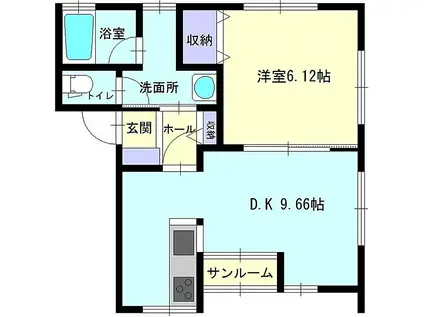 HOUSE AG(1DK/1階)の間取り写真