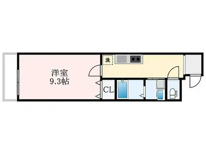 南海高野線 北野田駅 徒歩7分 3階建 築1年(1K/2階)の間取り写真