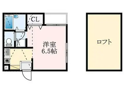 南海高野線 北野田駅 徒歩5分 2階建 築31年(1K/2階)の間取り写真
