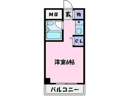 南海高野線 北野田駅 徒歩4分 4階建 築37年(1K/4階)の間取り写真