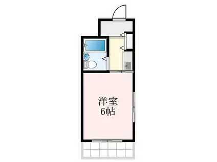 泉北高速鉄道 深井駅 徒歩5分 4階建 築35年(1K/4階)の間取り写真