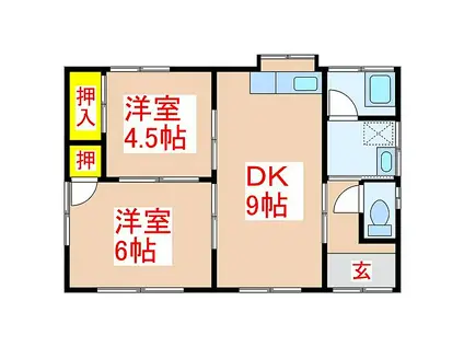 JR日豊本線 帖佐駅 徒歩12分 1階建 築28年(2DK)の間取り写真