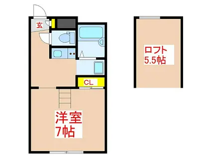 紫陽花アパート(1K/1階)の間取り写真