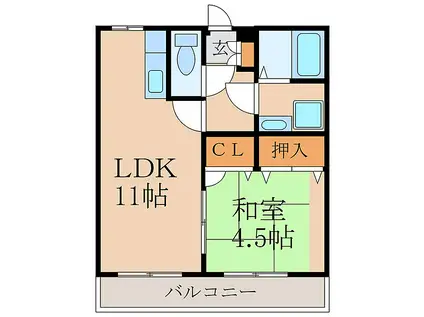 セルシオマンション(1LDK/1階)の間取り写真