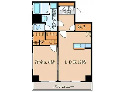 EVIDENCE TOWER(1LDK/2階)の間取り写真