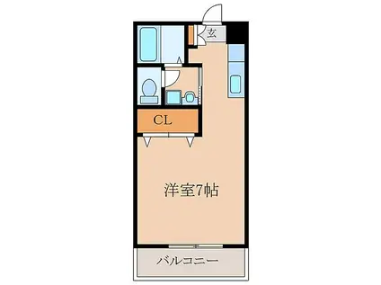 とんぼマンション(ワンルーム/3階)の間取り写真