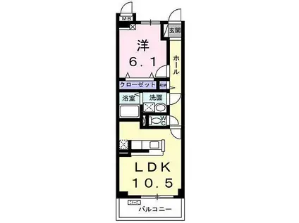 サニープレイス庄内(1LDK/2階)の間取り写真