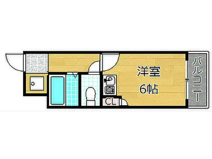 学研 CITY CORE(ワンルーム/2階)の間取り写真