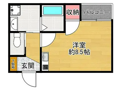 CHOU CHOU NAKAMIYA ウエスト(1K/1階)の間取り写真