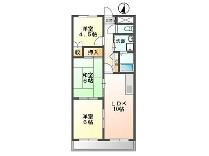 近江鉄道近江本線 日野駅(滋賀) 徒歩44分 2階建 築24年(3LDK/2階)の間取り写真