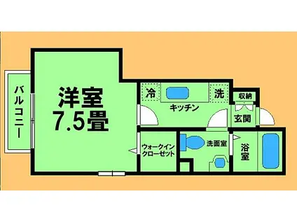 JR横浜線 八王子みなみ野駅 徒歩10分 2階建 築15年(1K/1階)の間取り写真