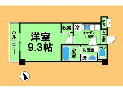 JR横浜線 八王子みなみ野駅 徒歩7分 3階建 築18年(1K/1階)の間取り写真