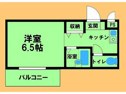 JR横浜線 淵野辺駅 徒歩9分 3階建 築22年(1K/2階)の間取り写真