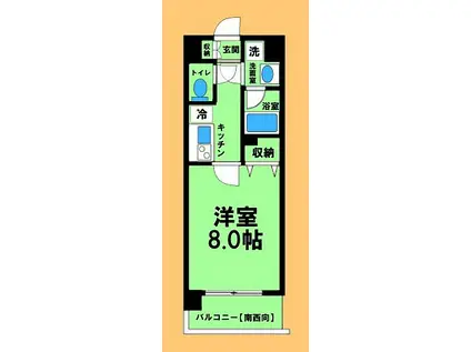 JR横浜線 八王子みなみ野駅 徒歩10分 5階建 築18年(1K/4階)の間取り写真