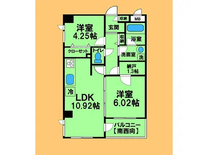 JR横浜線 八王子みなみ野駅 徒歩14分 4階建 築18年(2SLDK/1階)の間取り写真