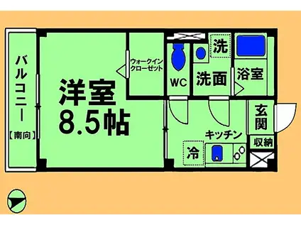 JR横浜線 橋本駅(神奈川) 徒歩17分 3階建 築21年(1K/1階)の間取り写真