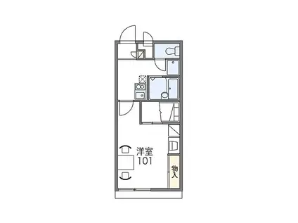 レオパレスサニーハイツII(1K/1階)の間取り写真