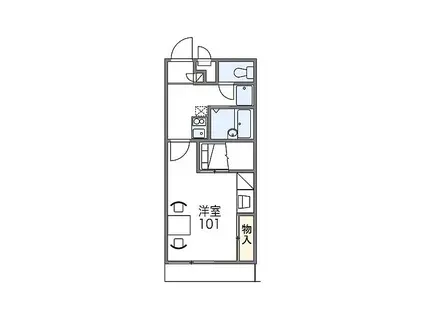 レオパレストホリ(1K/1階)の間取り写真