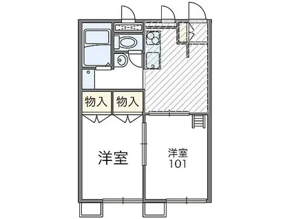 レオパレスリブェール(2DK/1階)の間取り写真