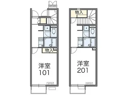 レオネクストさくら五段坂II(1K/1階)の間取り写真