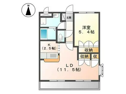 サクラGMハイツ(1LDK/2階)の間取り写真