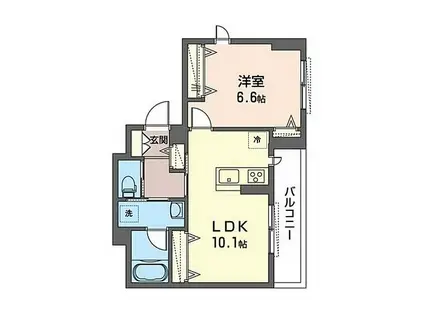 エイワンコート(1LDK/2階)の間取り写真