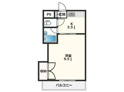 ファーストインK5(ワンルーム/2階)の間取り写真