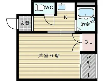 シティハイツ輝(1K/3階)の間取り写真