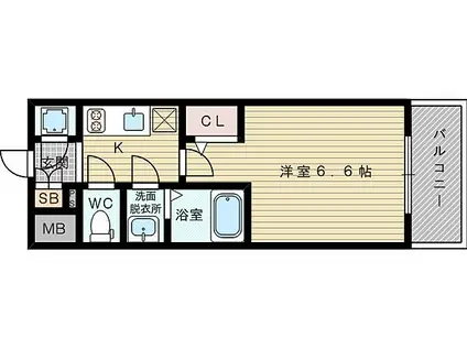 エスリード新大阪ヴェルデ(1K/10階)の間取り写真