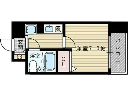エスリード新大阪第7(1K/10階)の間取り写真