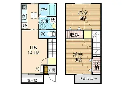 メルベーユ　MT(2LDK)の間取り写真