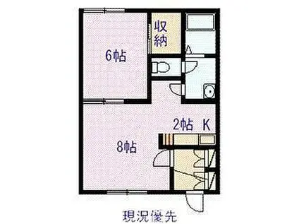 セシボン(1LDK/2階)の間取り写真