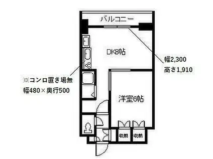 メゾンペガサス(1DK/5階)の間取り写真