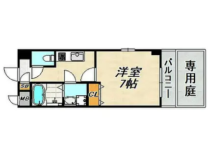アルティス神戸(1K/1階)の間取り写真