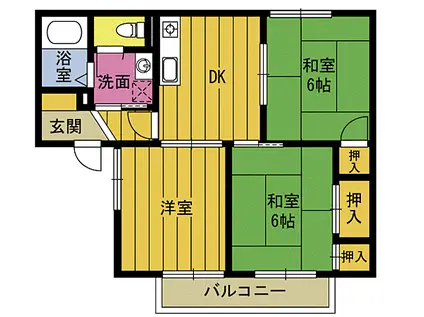 ディアスJ.A.S(3DK/1階)の間取り写真