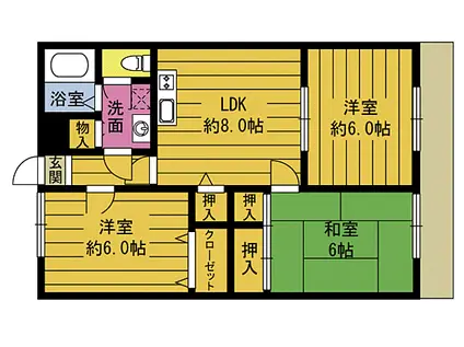 アラーネ16(3DK/4階)の間取り写真